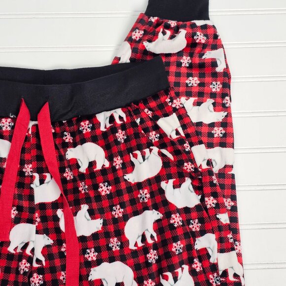 Buffalo Plaid Winter Holiday Polar Bear Print Women's Pajama Pants Size M NWOT - Picture 4 of 12
